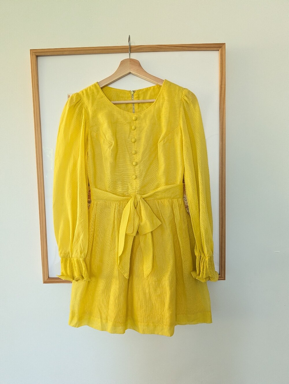 Vintage Bright Yellow Cotton Mini Dress